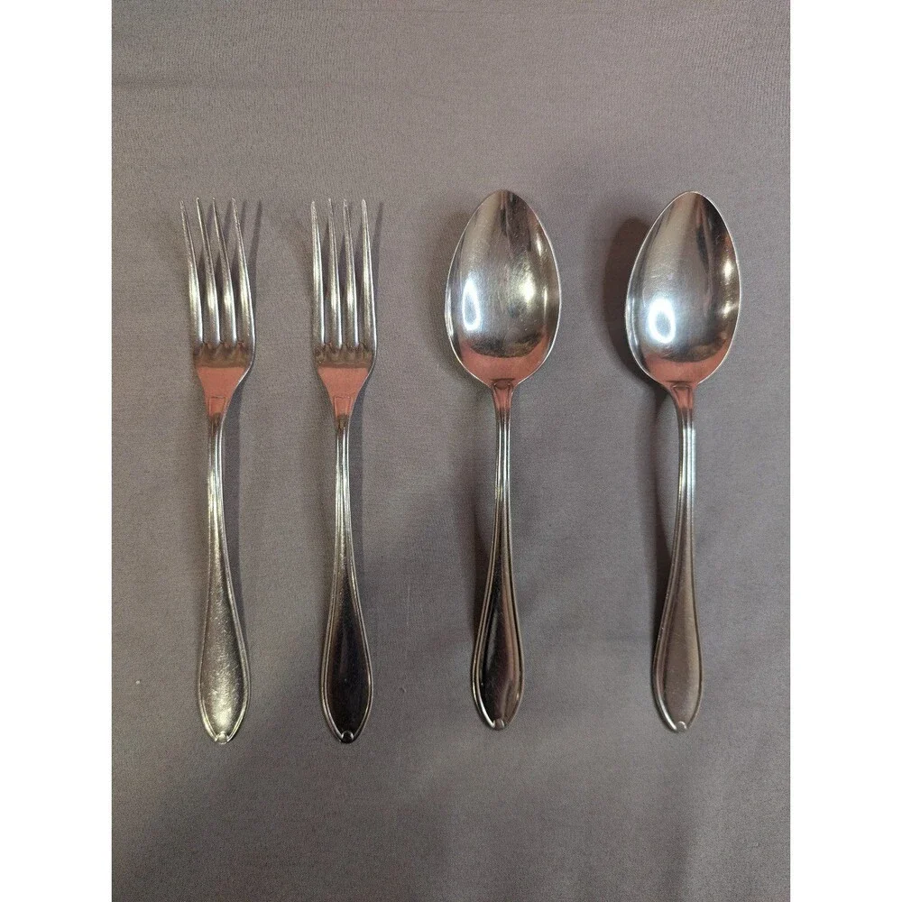 Rostfreier Stahl Serving Spoons and Forks Stainless Steel 4 Pieces
